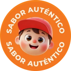 Sello Sabor auténtico de Toro Wings con su mascota de gorra roja